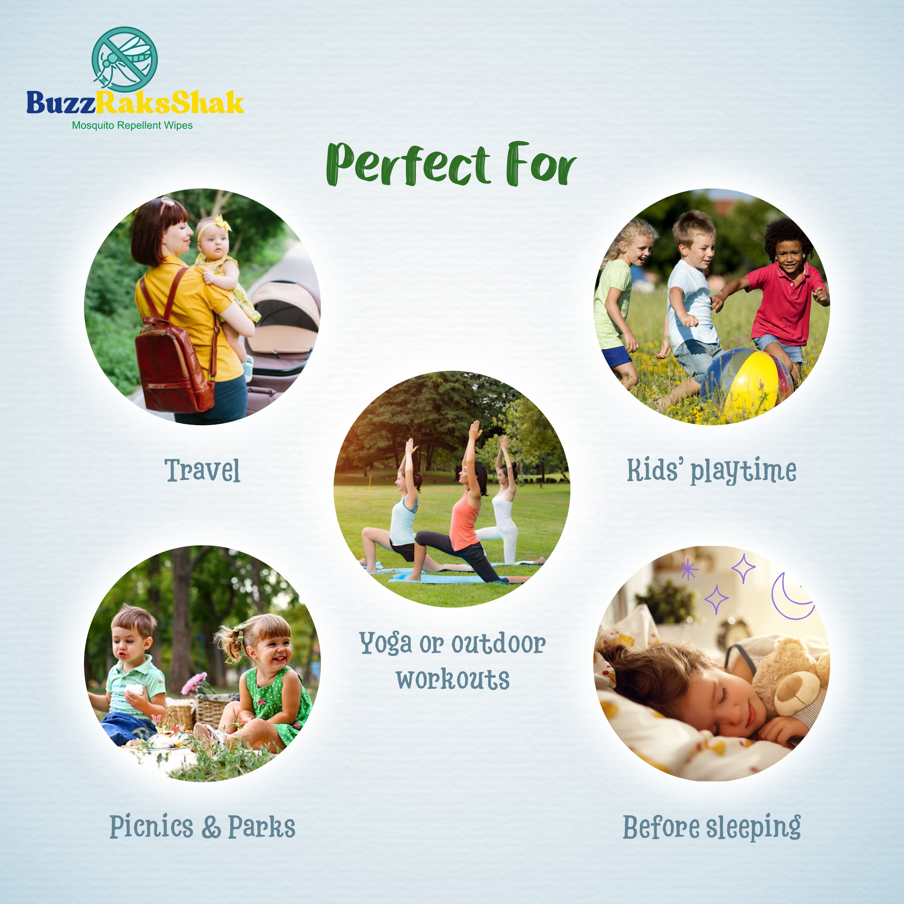 BuzzRaksShak Natural Mosquito Repellent Wipes – Pack of 30
